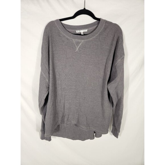 NWOT Mellissa Mcarthy Seven7 Womens Waffle Knit Hi Low Top Gray XL - Picture 1 of 3